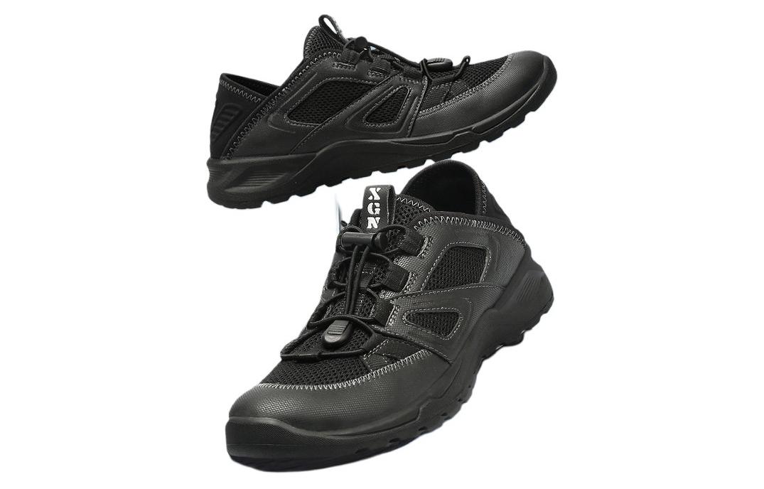 XGN Slip Resistant, Abrasion Resistant, Breathable Low top Hiking Shoes Men’s Black