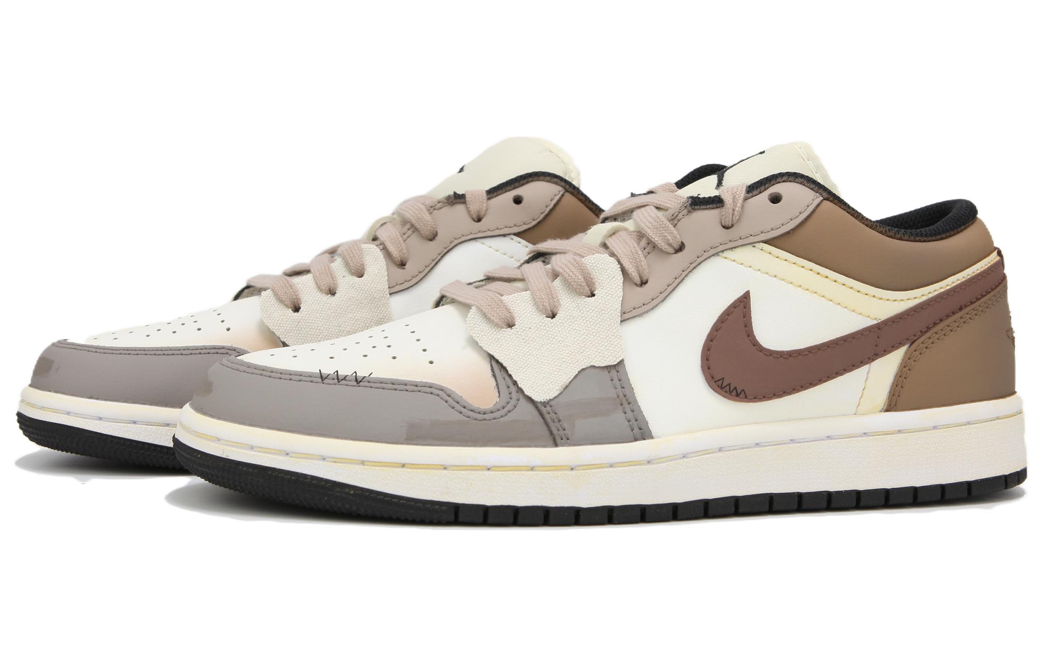 Jordan Air Jordan 1 Abrasion Resistant Abrasion Resistant Low top Vintage Basketball Shoes Women’s Beige Brown