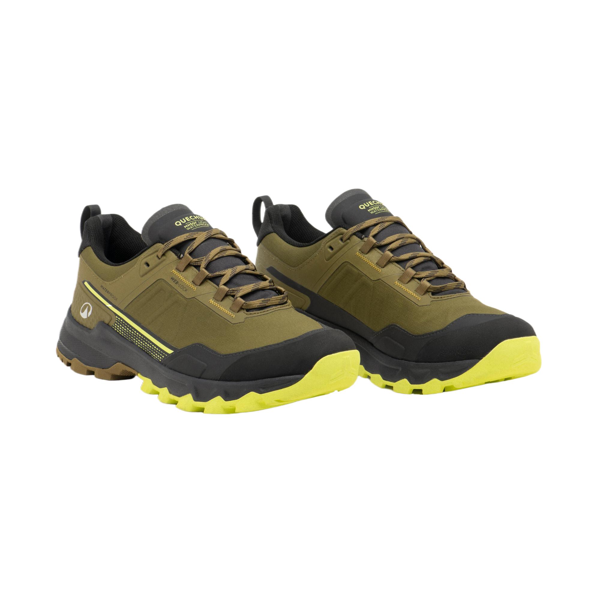 DECATHLON MH500 Cushioning, Non Slip, And Waterproof, Breathable Low top Hiking Shoes Men’s Golden Green Lemon