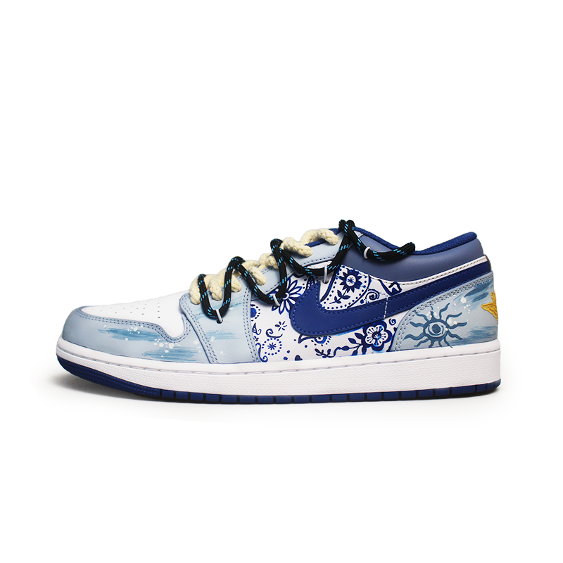 Jordan Air Jordan 1 Skateboard For Youth Slip Resistant Abrasion Resistant Low top Vintage Basketball Shoes Men's