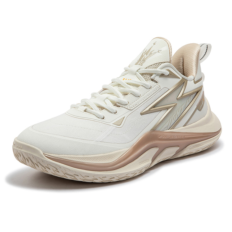361° Cushioning Slip Resistant Abrasion Resistant Low top Basketball Shoes Men’s White Gold