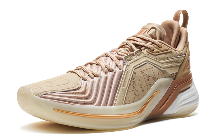 XTEP Jlin 3 Slip Resistant Low top Basketball Shoes Men’s Brown Gray/Linen Light Brown