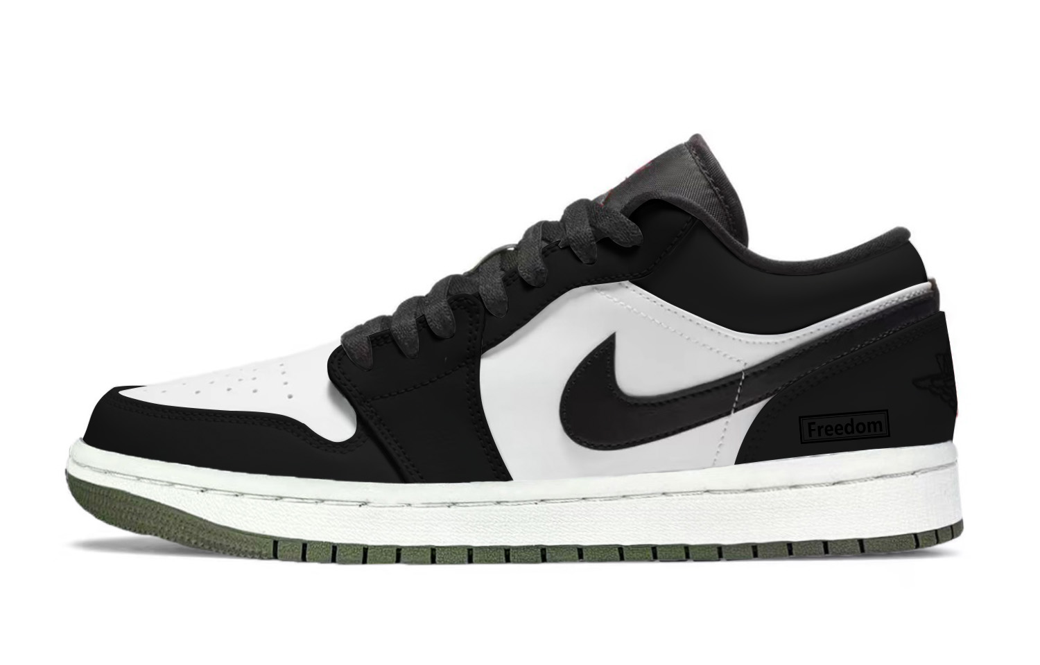 Jordan Air Jordan 1 Black White, Shopping Bag Abrasion Resistant Low top Vintage Basketball Shoes Unisex