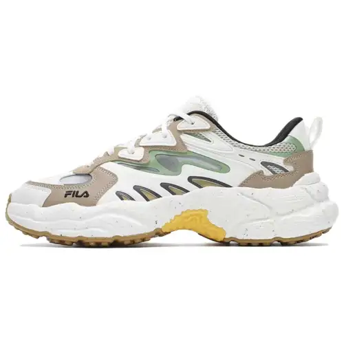 FILA Fern Cushioning, Wear Resistant Low top Chunky Sneakers Men's White Brown