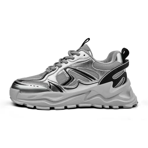 JEEP SPIRIT Low top Chunky Sneakers Men's Moon Sand Silver
