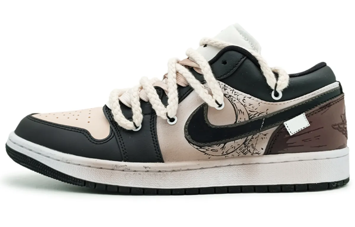 Jordan Air Jordan 1 'Panda Low top Vintage Basketball Shoes Women's Beige Brown