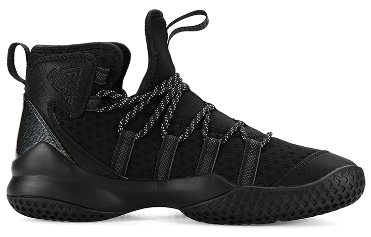 PEAK Textile, TPU Cushioning Slip Resistant Abrasion Resistant Mid top Basketball Shoes Men’s Black
