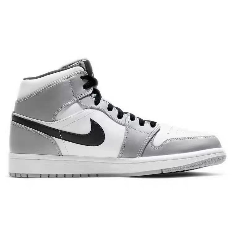 Jordan Air Jordan 1 Slip Resistant Abrasion Resistant Mid top Vintage Basketball Shoes Men’s Smoke Gray