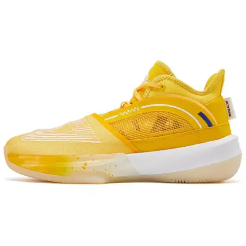 PEAK State Extremely Large Triangle 1.0 Basketball Shoes Unisex Mid Top Bright Yellow