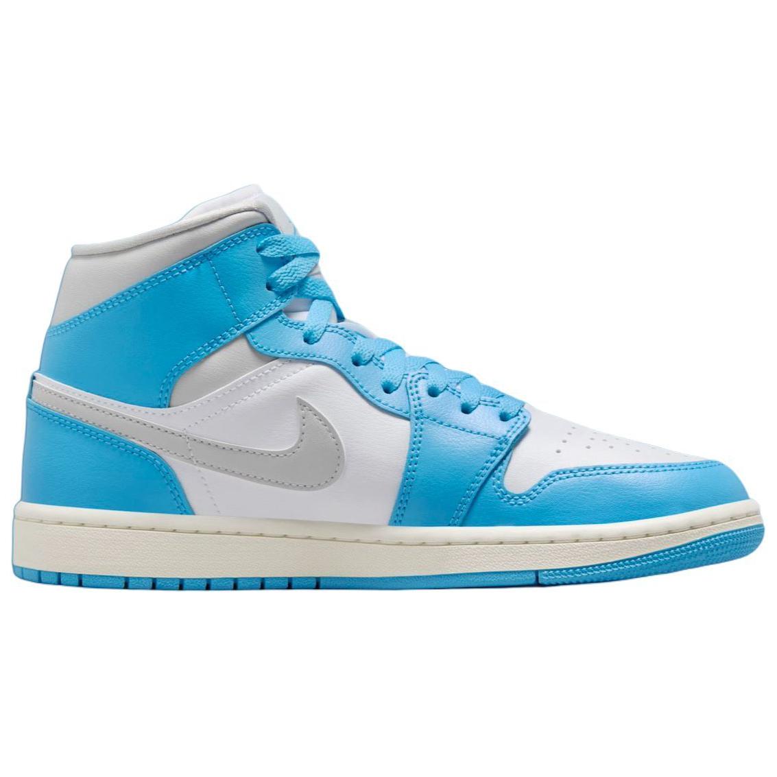 Jordan 1 Mid Dark Powder Blue White Sail Neutral Grey Women’s