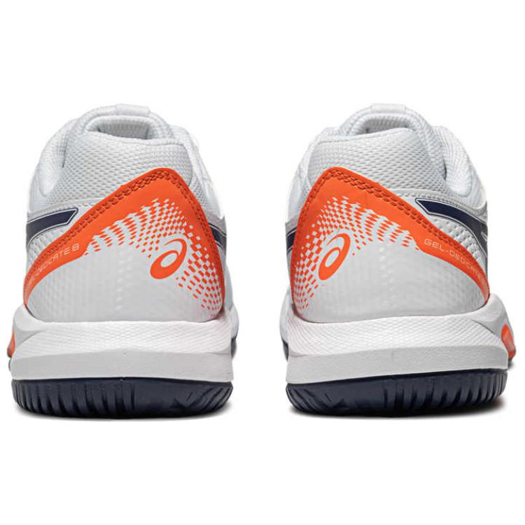 ASICS Gel Dedicate 8 Slip Resistant Low top Tennis Shoes Men’s White Blue Orange
