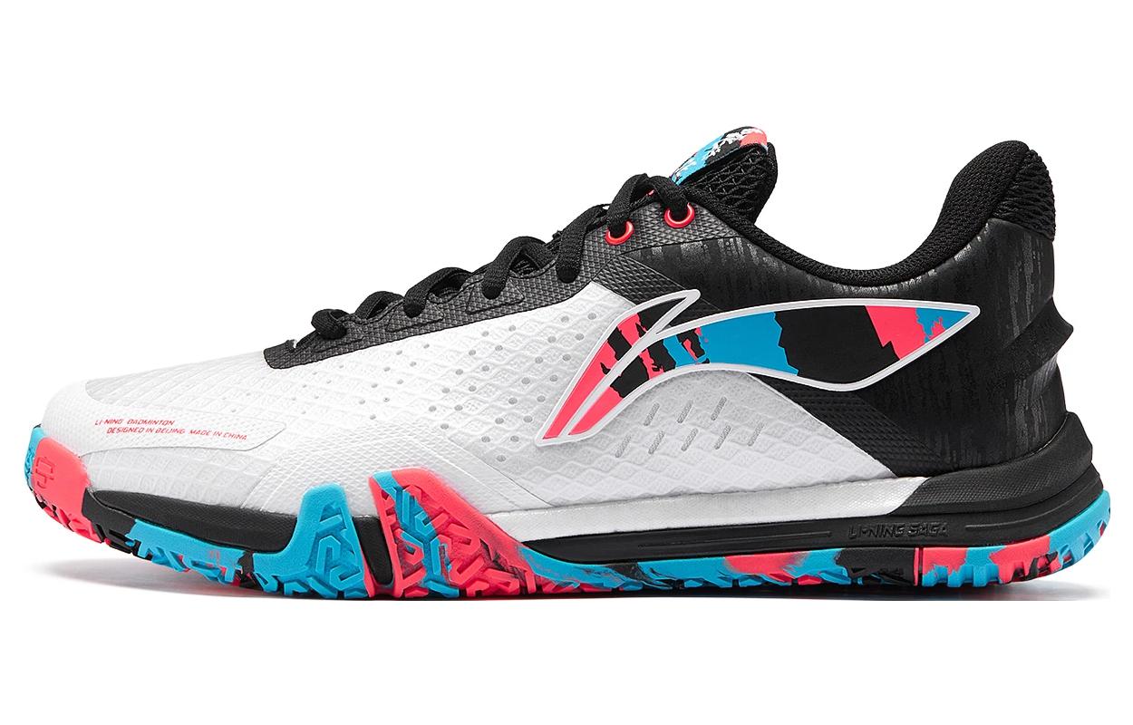 Li Ning SE Synthetic Leather Slip Resistant Abrasion Resistant Breathable Low top Badminton Shoes Unisex