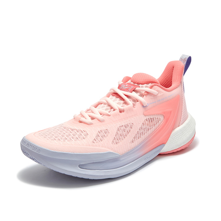 361° Mesh, Synthetic Leather Slip Resistant Abrasion Resistant High top Basketball Shoes Men’s Heart Pink