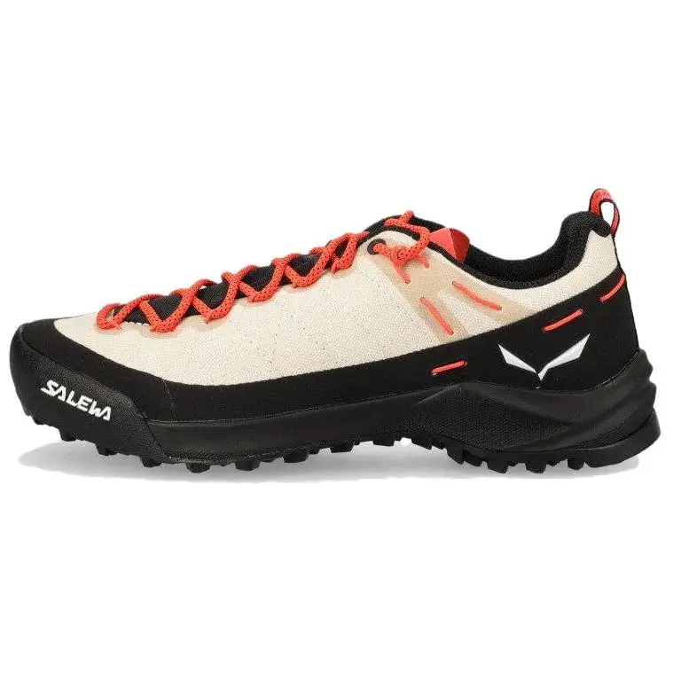 SALEWA Canvas Slip Resistant, Abrasion Resistant, Breathable, Lightweight Low top Hiking Shoes Women's Brown Black