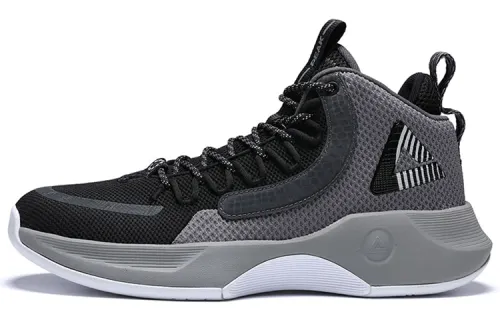 Peak Speed Series Shock-Absorbing, Non-Slip, Wear-Resistant, Breathable and Wrapped Low-top Basketball Shoes Men's Black Gray
