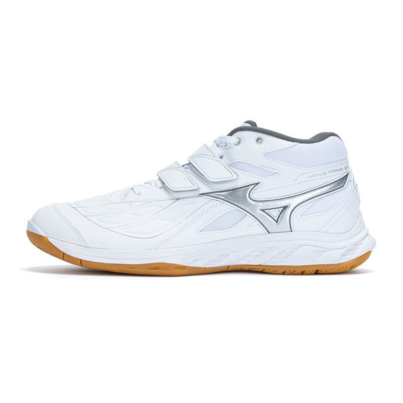 Mizuno Fang Cushioning Slip Resistant Abrasion Resistant Support Mid top Badminton Shoes Unisex Aurora Silver