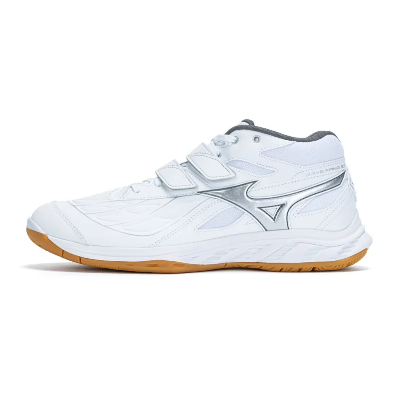 Mizuno Fang Cushioning Slip Resistant Abrasion Resistant Support Mid top Badminton Shoes Unisex Aurora Silver