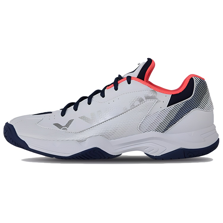 VICTOR Cushioning Slip Resistant Abrasion Resistant Low top Badminton Shoes Unisex Pearl White