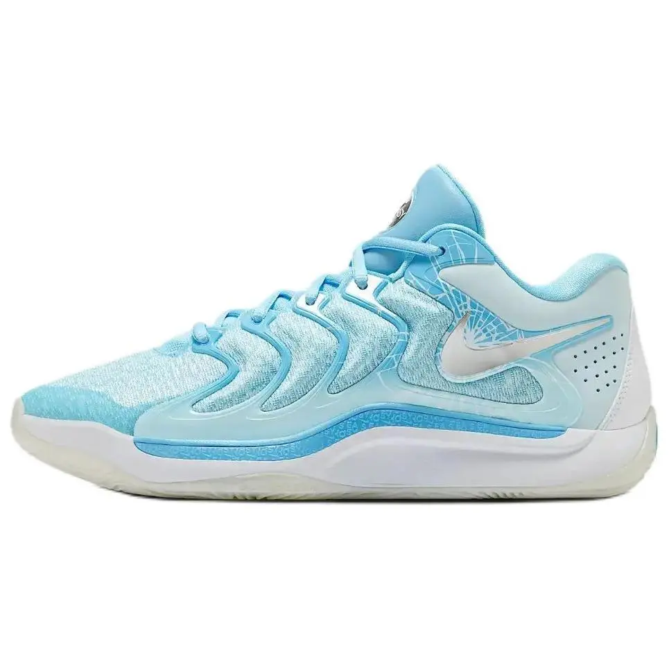 Nike KD 17 Slip Resistant Abrasion Resistant Low top Basketball Shoes Men's Blue