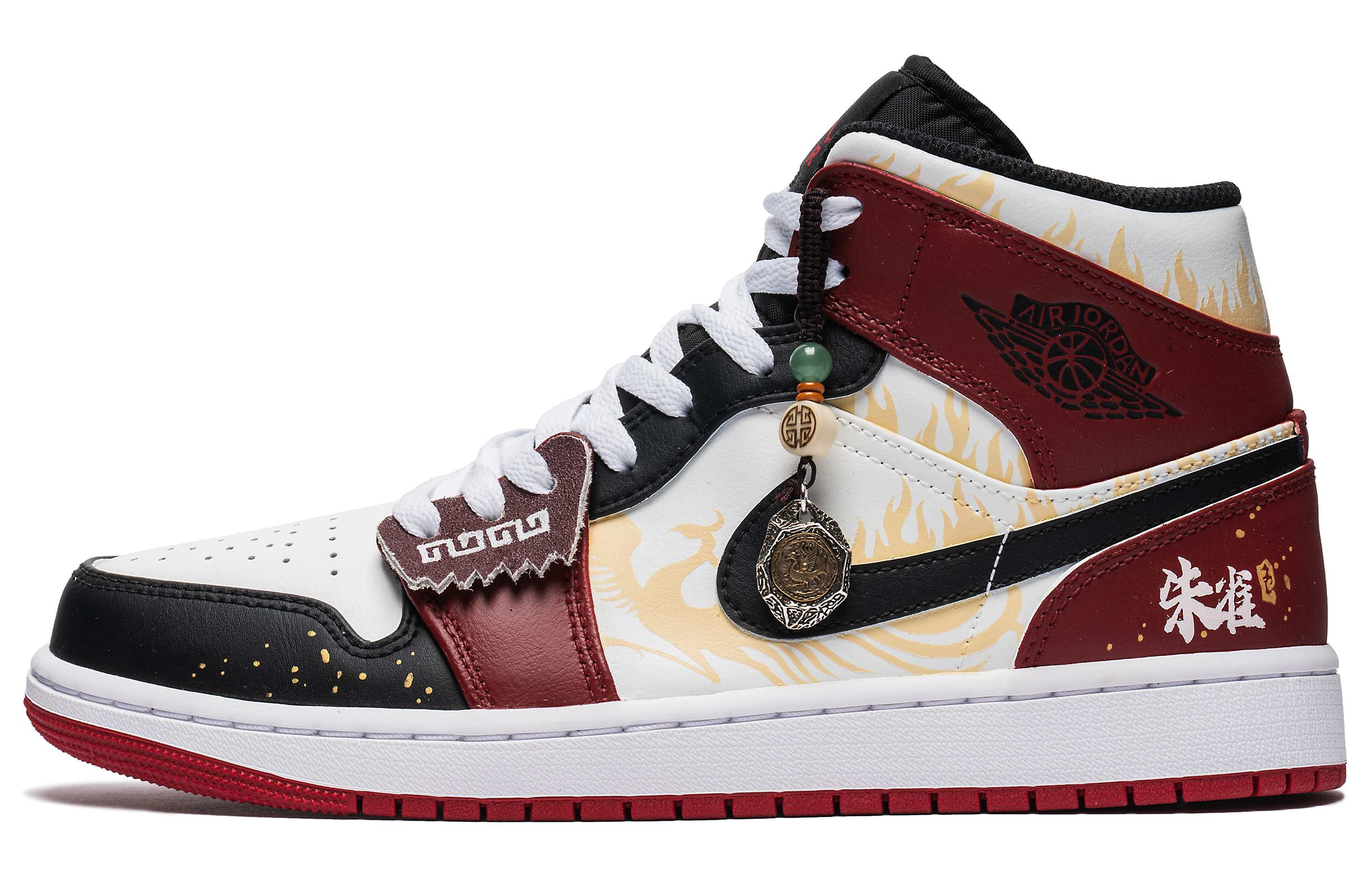 Jordan Air Jordan 1 Mid top Vintage Basketball Shoes Men’s Black Red