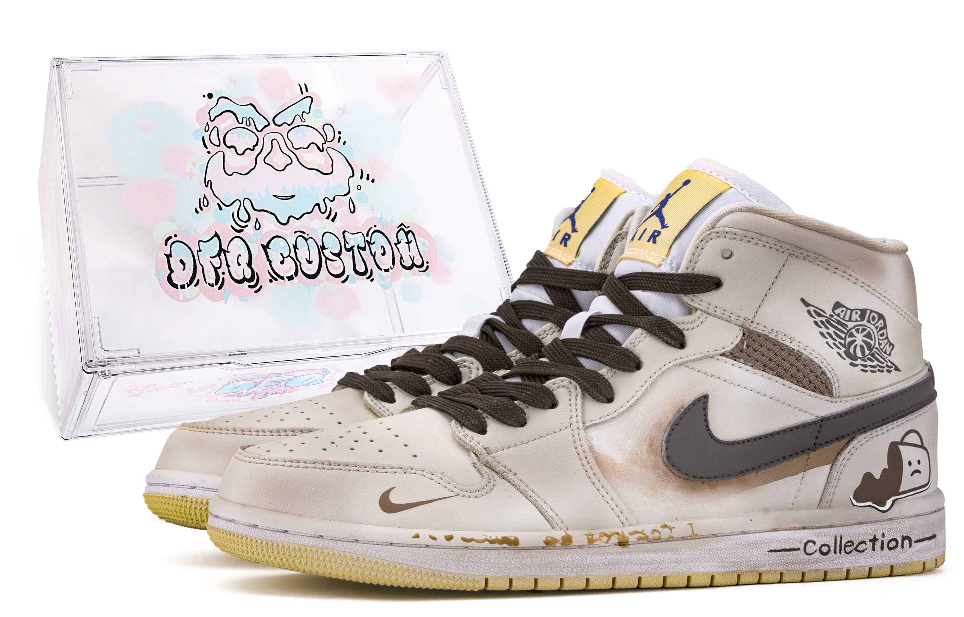 Jordan Air Jordan 1 Vintage Basketball Shoes Women's High Top Brown