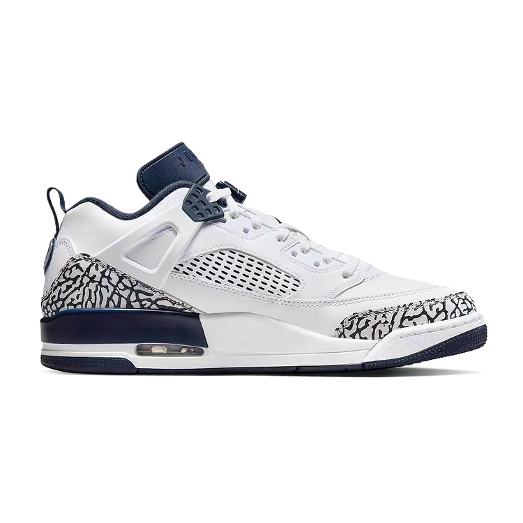 Jordan Spizike Abrasion Resistant Slip Resistant Low top Vintage Basketball Shoes Men’s White Blue