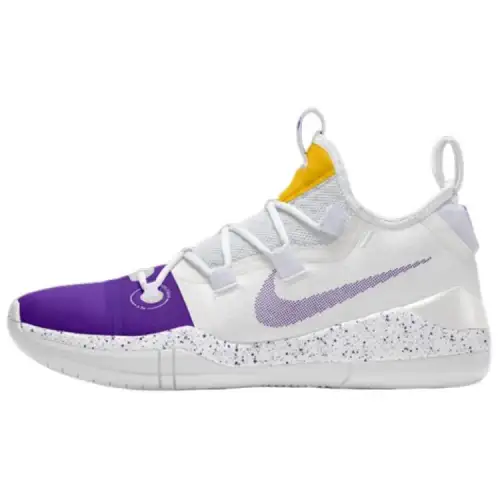 Nike Kobe AD Slip Resistant Abrasion Resistant Low top Basketball Shoes Men's White Purple