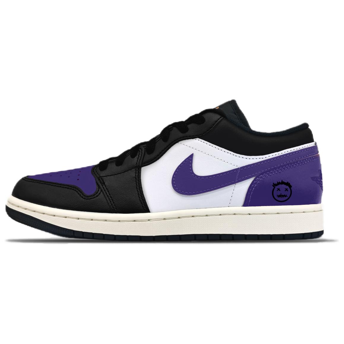 Jordan Air Jordan 1 Abrasion Resistant Abrasion Resistant Low top Vintage Basketball Shoes Unisex Purple Black