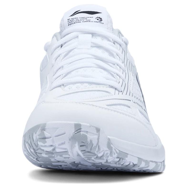 Li Ning Gale LITE Slip Resistant Abrasion Resistant Low top Badminton Shoes Unisex Standard White Black