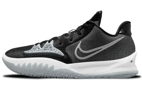 Nike Kyrie Low 4 TB Owen Round-head lace-up shock absorbing wrap support Low top Basketball shoes Men's Black Grey