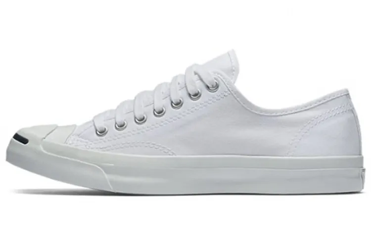 Converse Jack Purcell Lace Up Abrasion Resistant Breathable Low top Canvas Shoes Unisex White