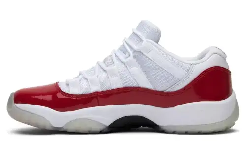 Jordan Air Jordan 11 Retro Low Cherry Low-top Retro Basketball Shoes Women's Red and White 2016 Edition