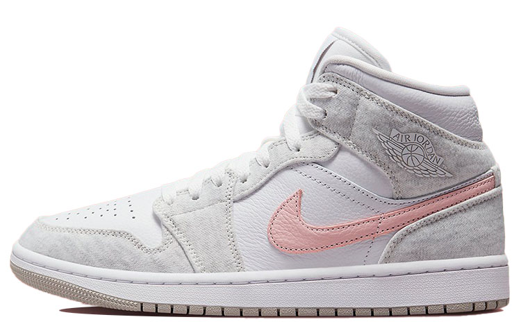 Женские кроссовки Jordan Air Jordan 1 (белый / серый / розовый)