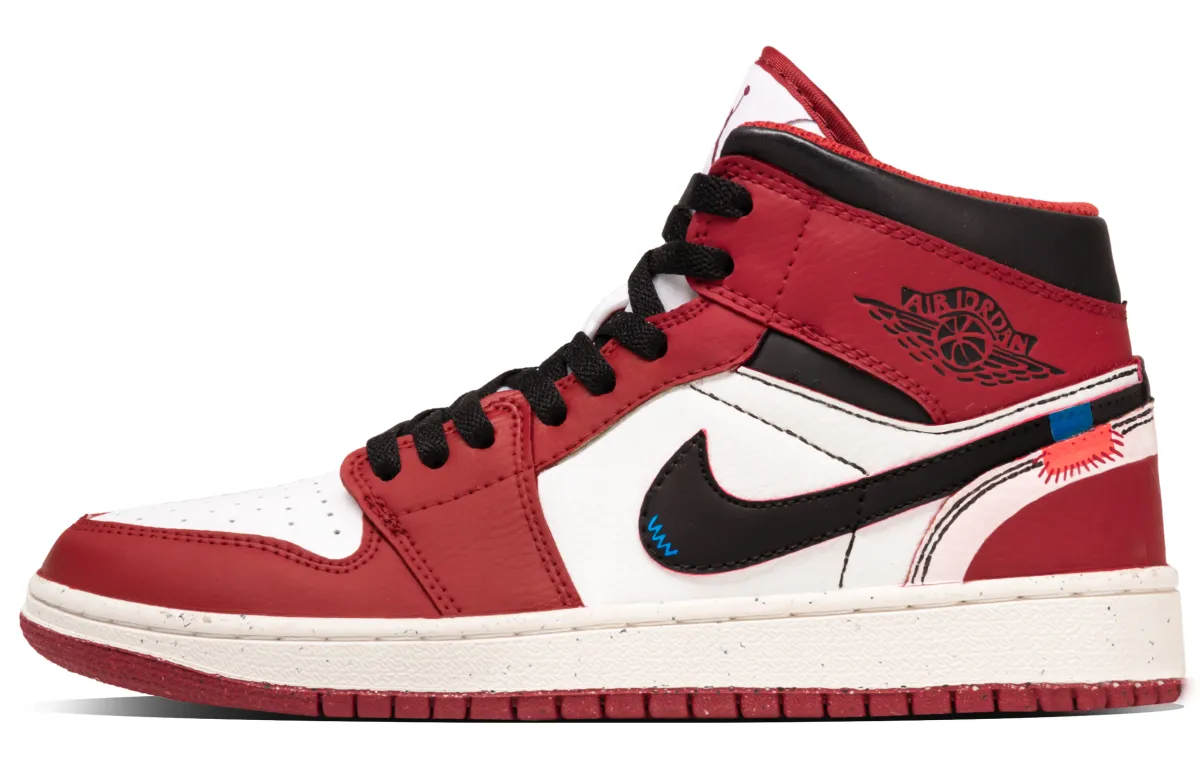 Jordan Air Jordan 1 Chicago Cushioning Slip Resistant Abrasion Resistant Mid top Vintage Basketball Shoes Unisex