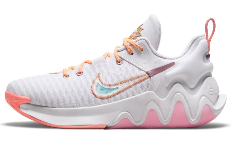 Nike Giannis Immortality Mesh Antetokounmpo Anti-slip wear-resistant low-top Retro basketball shoes Men and women Same style Pink light gray Domestic version
