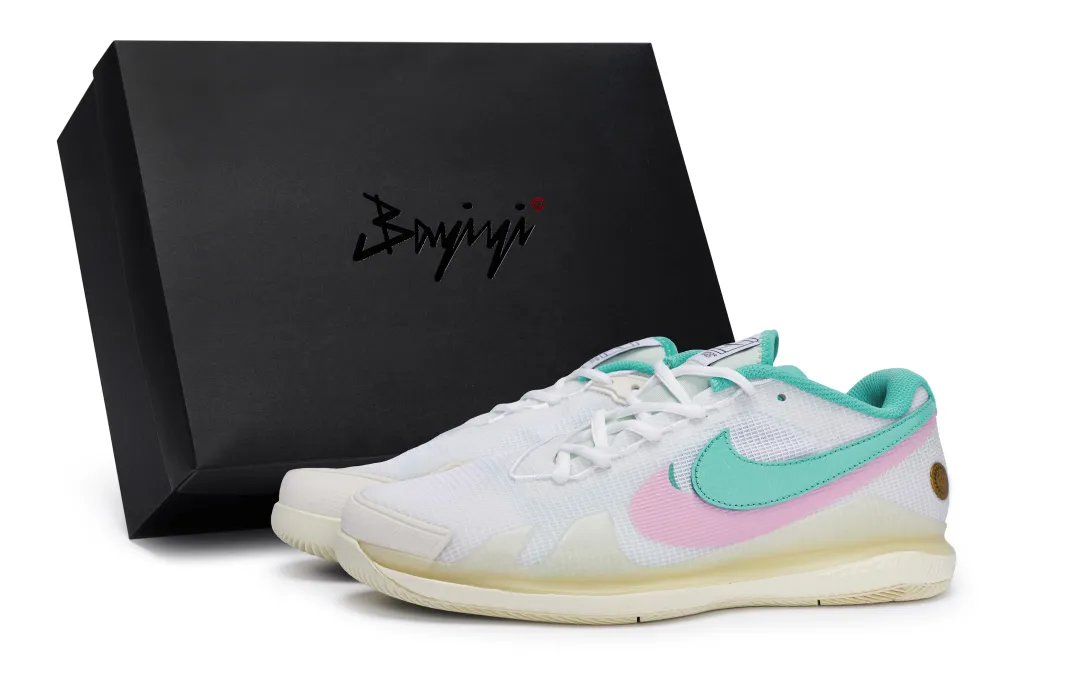 Nike Air Zoom Vapor Pro Slip Resistant Abrasion Resistant Low top Tennis Shoes Unisex White Pink Green