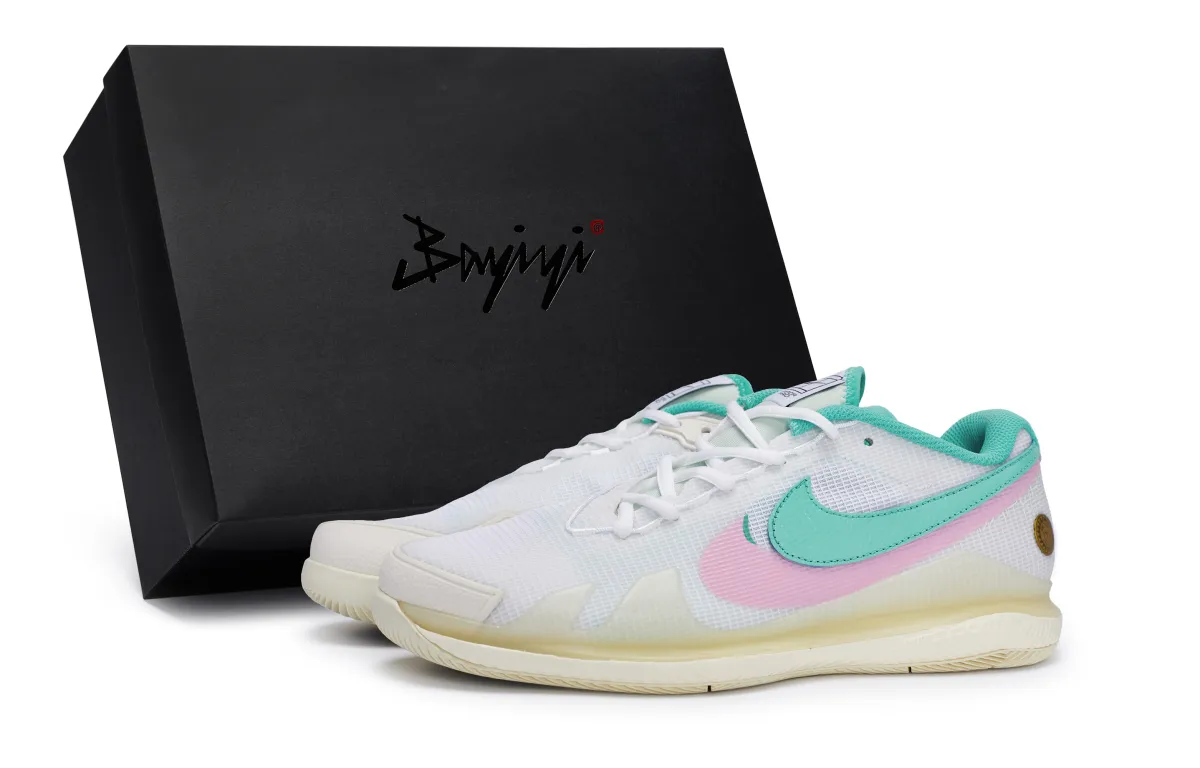 Nike Air Zoom Vapor Pro Slip Resistant Abrasion Resistant Low top Tennis Shoes Unisex White Pink Green