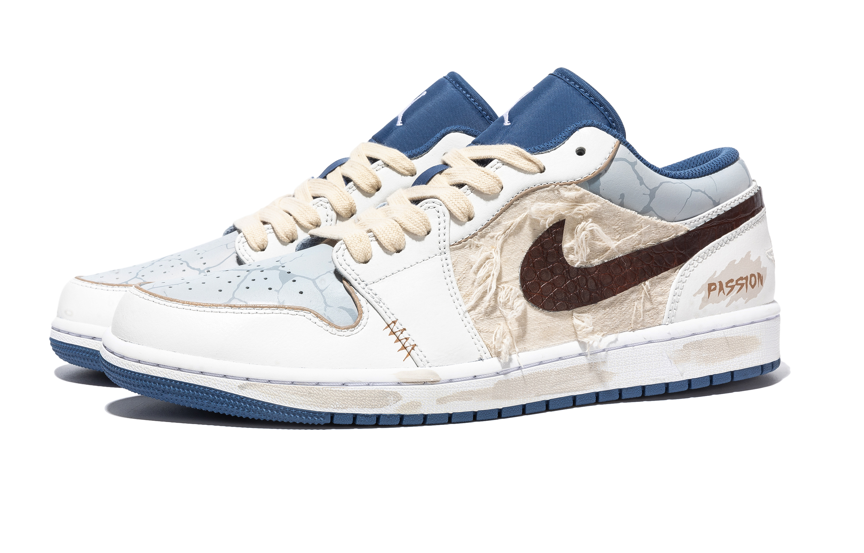 Jordan Air Jordan 1 Wave Blue Navigator Slip Resistant Abrasion Resistant Slip Resistant Abrasion Resistant Low top