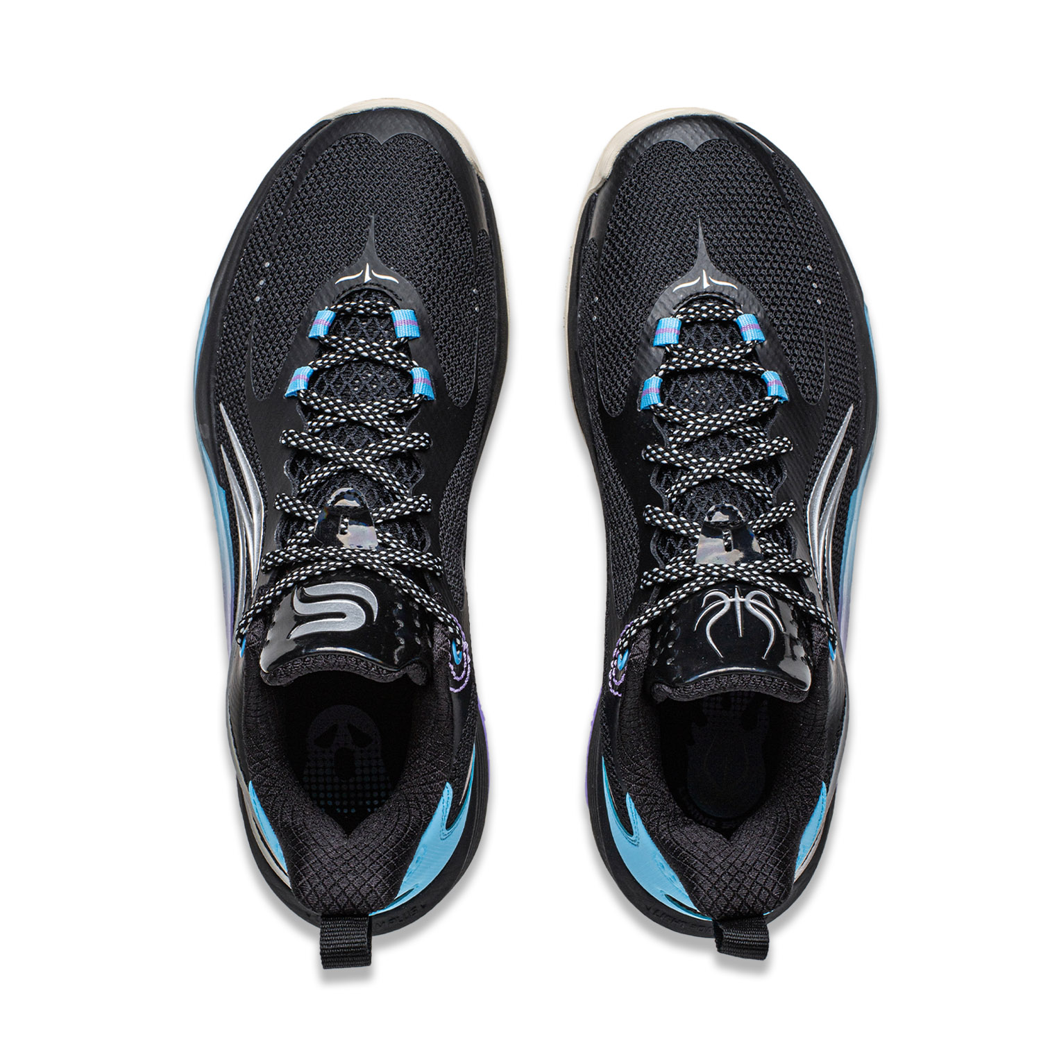 Li Ning Basketball Shoes Unisex Low Top Black/Moon White Blue