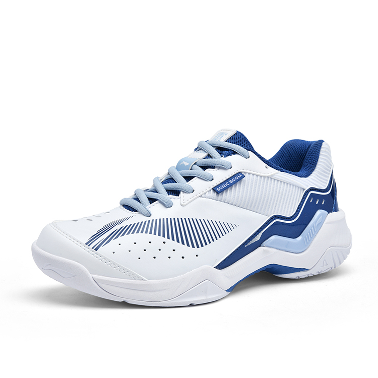 Li Ning Thunder Sonic Boom Cushioning Slip Resistant Abrasion Resistant Low top Badminton Shoes Unisex White Blue