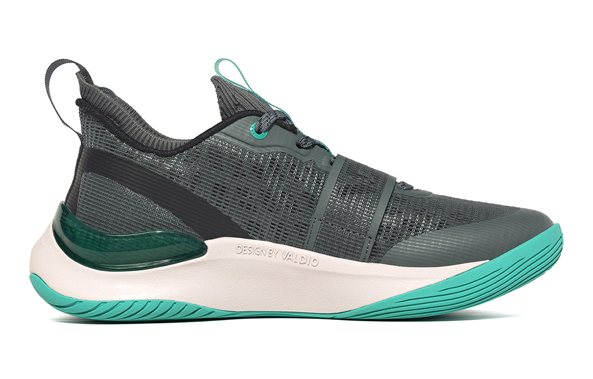 VOIT Cushioning, Slip Resistant, And Abrasion Resistant Low Top Basketball Shoes Unisex Dark Gray/Green