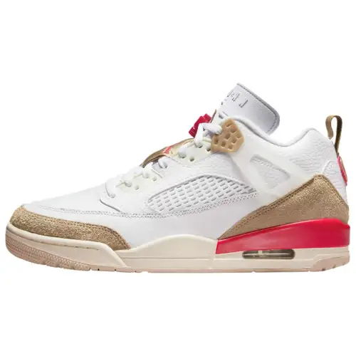 Jordan Spizike Slip Resistant Abrasion Resistant Low top Vintage Basketball Shoes Men's White Brown