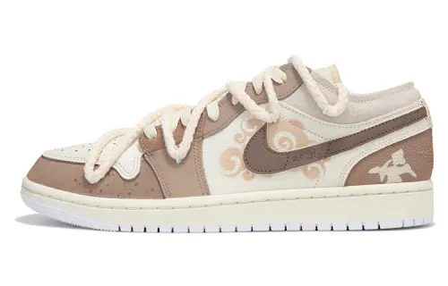Jordan Air Jordan 1 Slip Resistant Abrasion Resistant Low top Vintage Basketball Shoes Men's Tea Brown