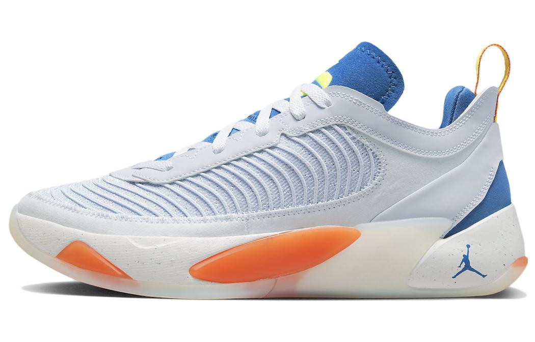 Jordan Luka 1 Doncic 1st generation \"Football Grey\" PF, fashionable and comfortable, shock-absorbing, non-slip, wear-resistant and breathable, low-top basketball shoes, men's gray, blue and orange, domestic version