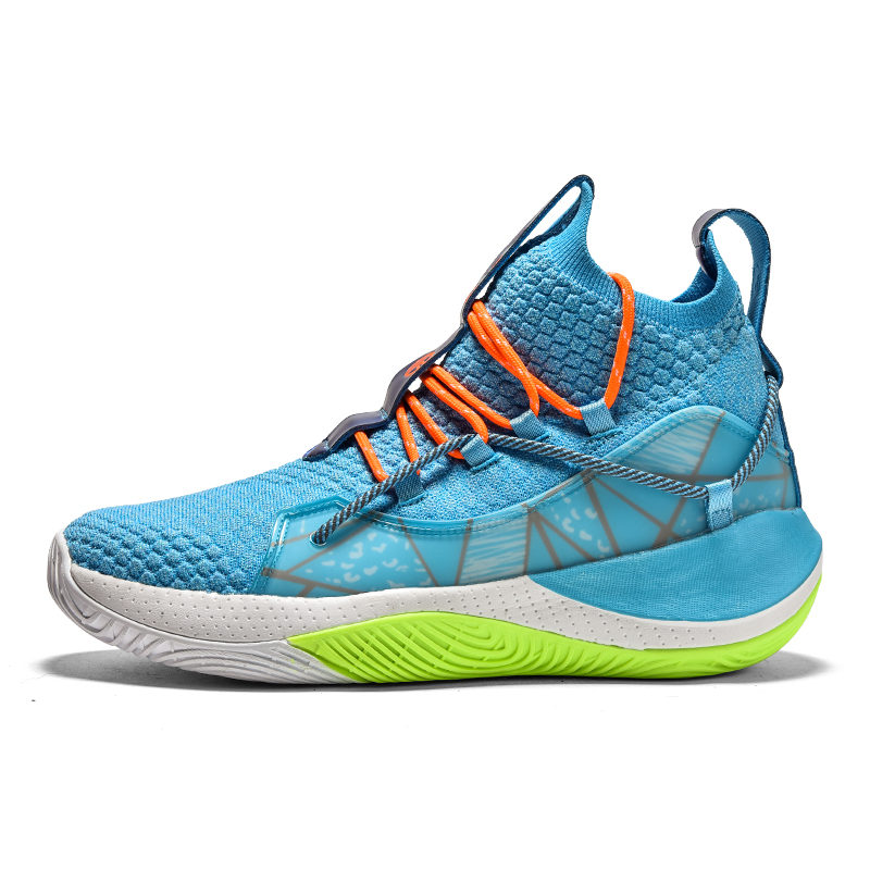 IVERSON Abrasion Resistant Lightweight Wear resistant And Lightweight High top Acalanatha Basketball Shoes Unisex Blue