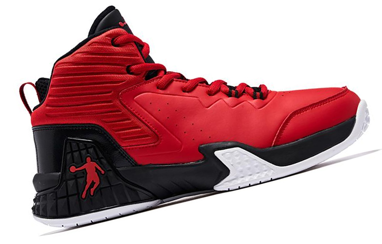 QIAODAN Grinding 1 Basketball Shoes Men's High Top Red Black