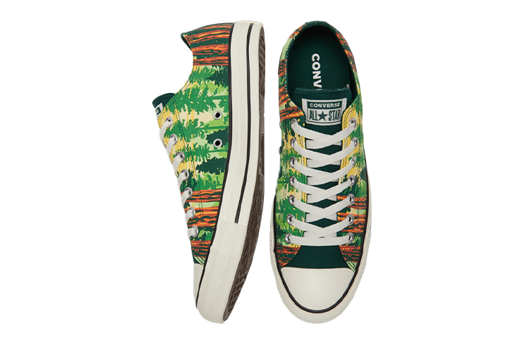 Кеды Converse Chuck Taylor All Star (зеленый с оранжевым и желтым) — Зелёный / оранжевый / жёлтый — фото 4
