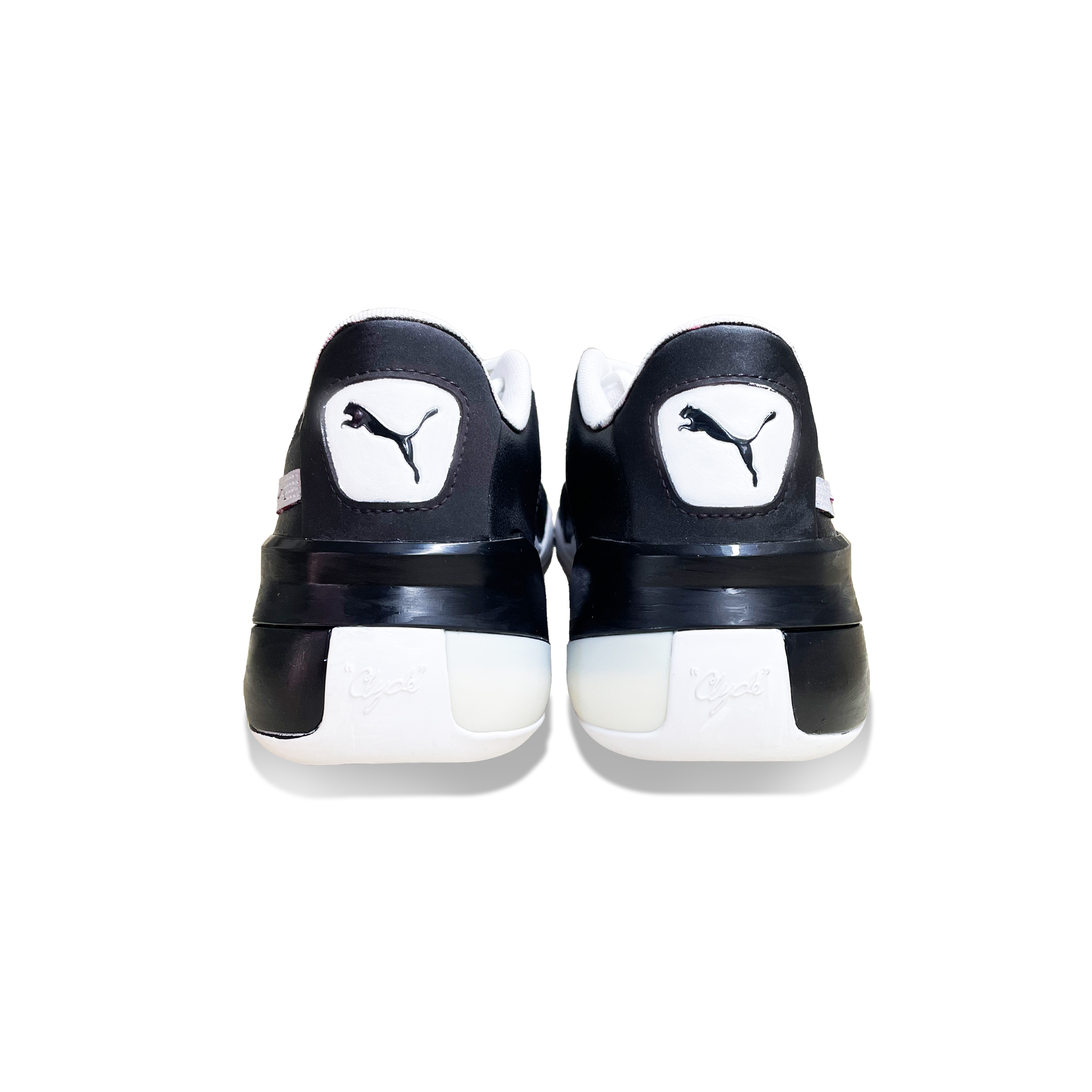 PUMA Clyde Hardwood Team Snake Tracks Low top Basketball Shoes Unisex Black