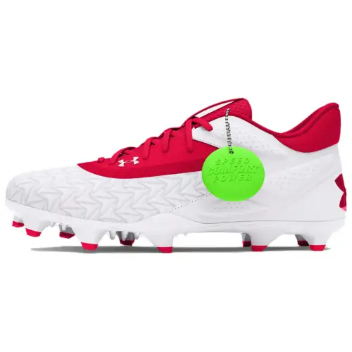 Under Armour Slip Resistant Abrasion Resistant Low top Training Shoes Men's White Red