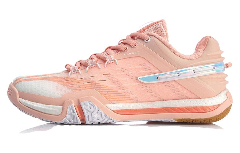 Li Ning Quick Start Saga 2020 Cushioning Slip Resistant Abrasion Resistant Low top Badminton Shoes Women’s Orange Pink